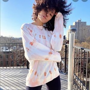 Lou & Grey tie dye oversized sweatshirt lounge set (pink)